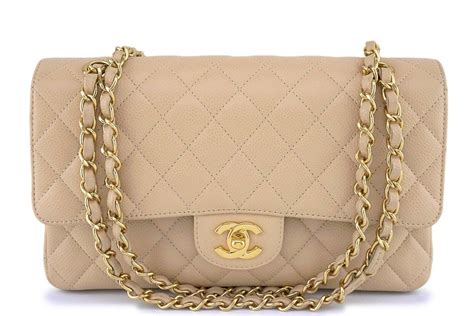 chanel caviar beige bag|Handbags & Bags .